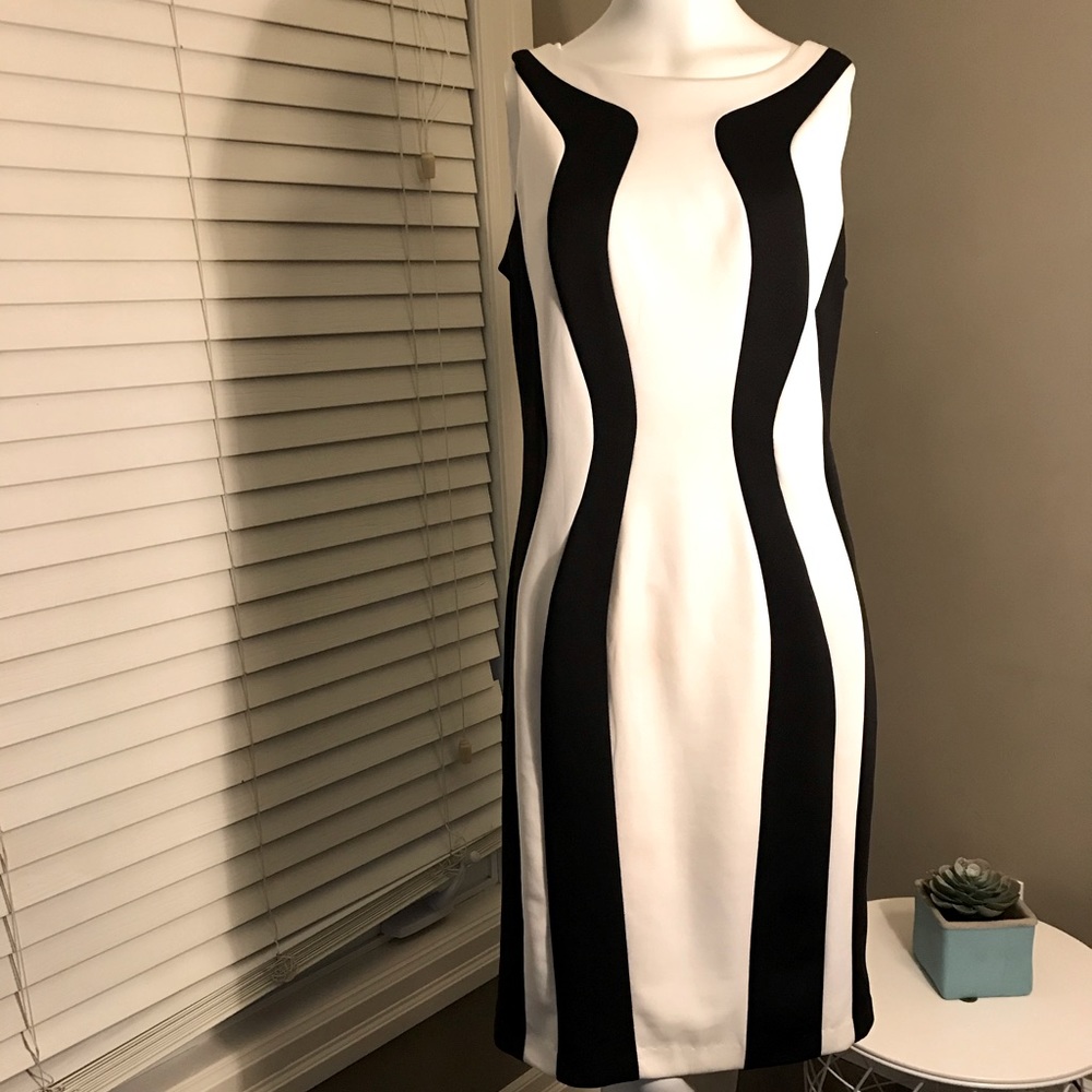 Cleo Black and White Midi Dress